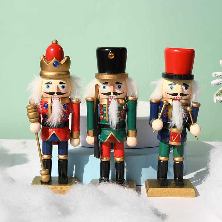 3er-Set Nussknacker-Soldaten aus Holz, 15 cm