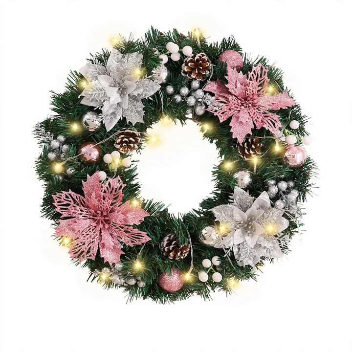 Weihnachtskranz aus PVC mit Tannenzapfen