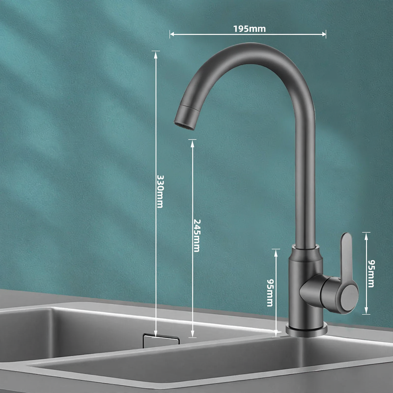 Edelstahl-Wasserhahn für Küche, Misch- oder Kaltwasser