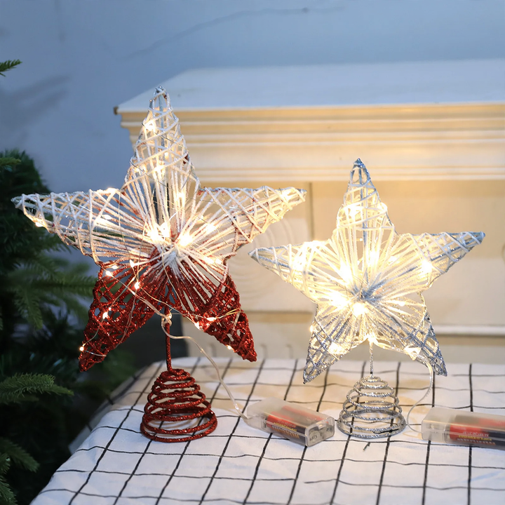 Weihnachtsbaum-Spitze Stern mit LED-Beleuchtung