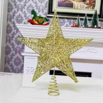 Weihnachtsbaum-Stern aus Metall, mit Glitzer