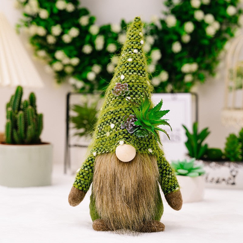 Weihnachtswichtel mit Sukkulenten-Design