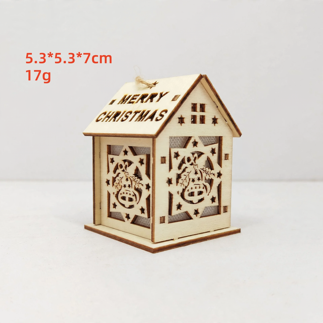 Dekoratives Holzhaus für die Weihnachtszeit