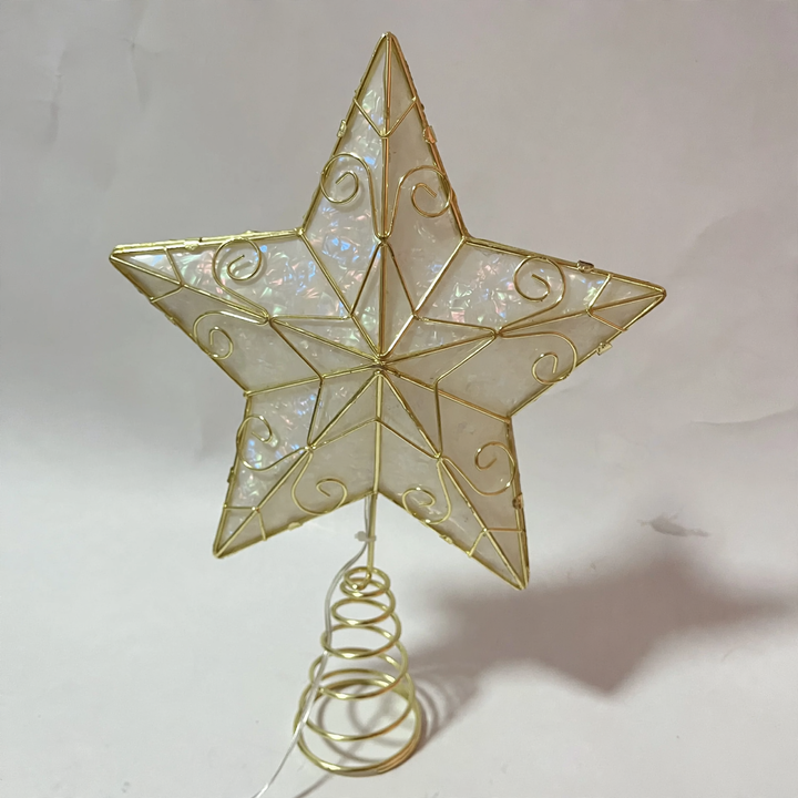 3D-Weihnachtsbaumspitze, Stern-Design, Metall