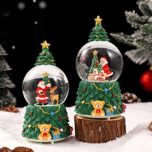 Weihnachtliche Schneekugel mit Musik und Licht
