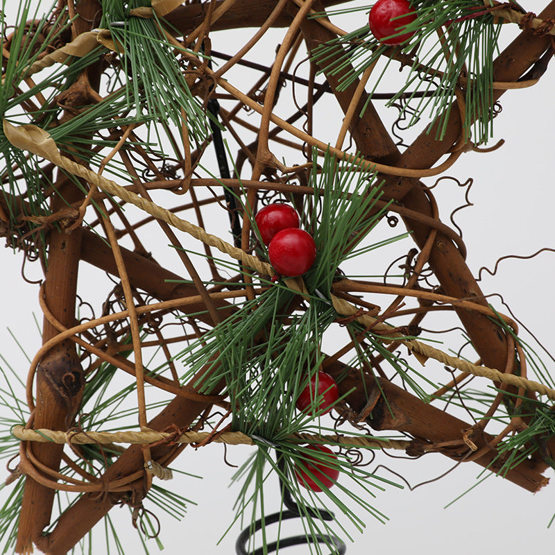 Weihnachtsbaum-Spitzenstern aus Rattan