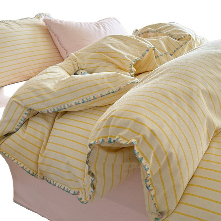 Baumwoll-Bettwäsche-Set mit Flausch-Oberfläche