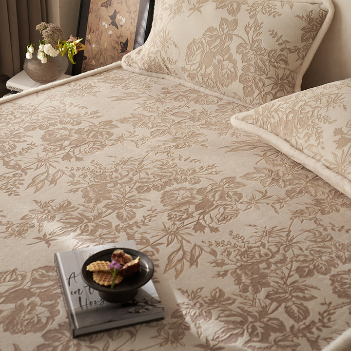 Milchfaser-Spannbettlaken mit Blumenmuster