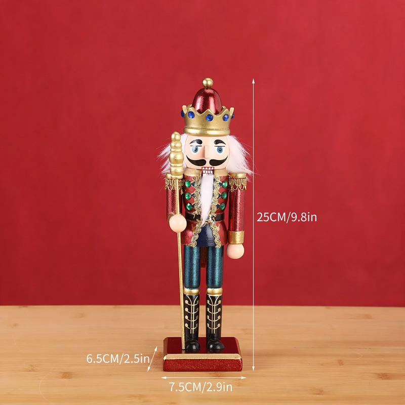Bemalter Nussknacker-Soldat aus Holz, 25 cm, als Dekofigur
