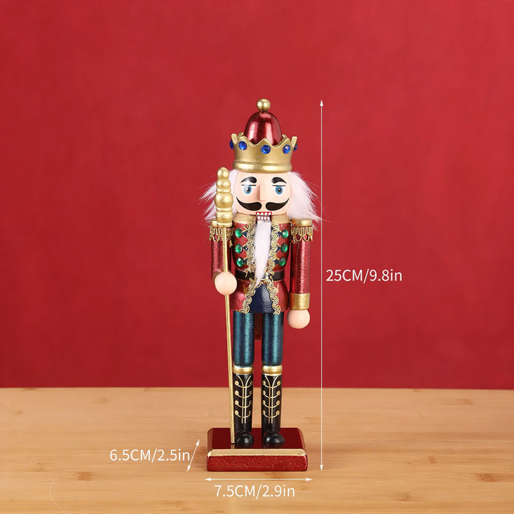 Bemalter Nussknacker-Soldat aus Holz, 25 cm, als Dekofigur