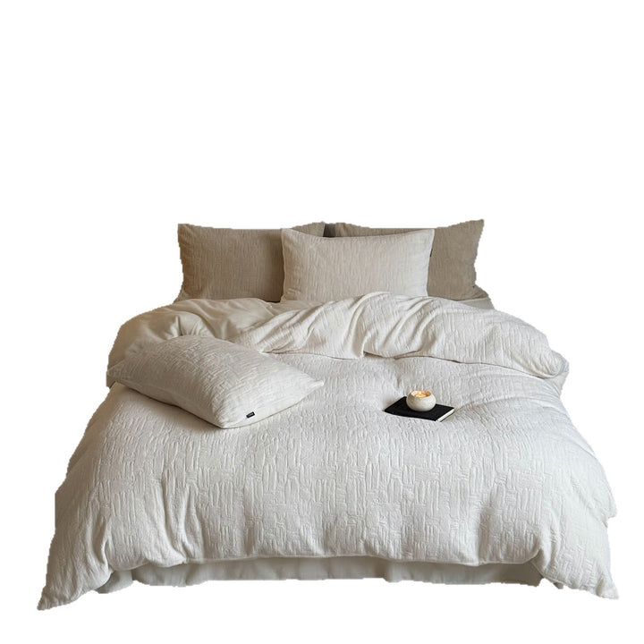 Flauschiges Milchfaser-Fleece Bettwäsche-Set, 4-teilig