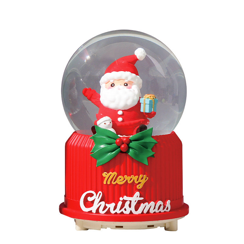 Weihnachtliche Schneekugel mit Musik und Licht