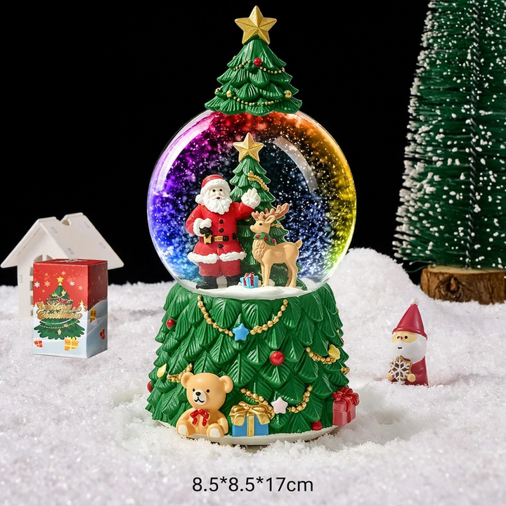 Weihnachtliche Schneekugel mit Spieluhr und Kutschen-Design