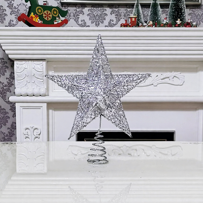 Weihnachtsbaum-Stern aus Metall, mit Glitzer
