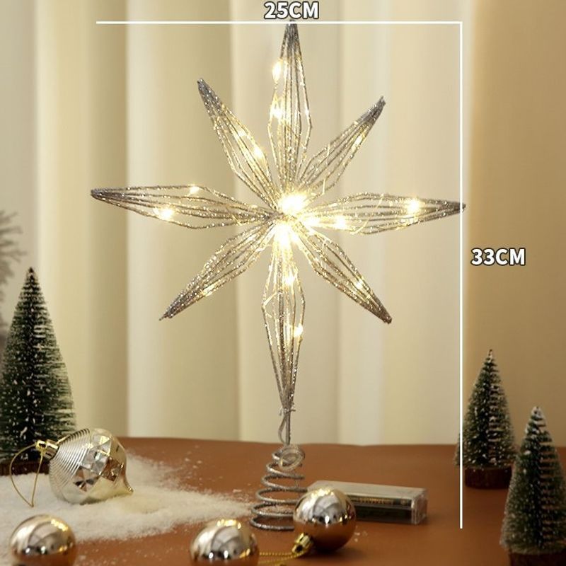 Beleuchteter Weihnachtsbaum-Spitzenstern aus Eisen