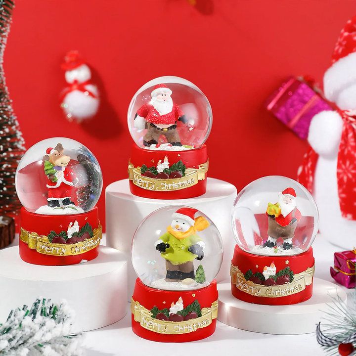Beleuchtete Glas-Schneekugel mit Schneeeffekt