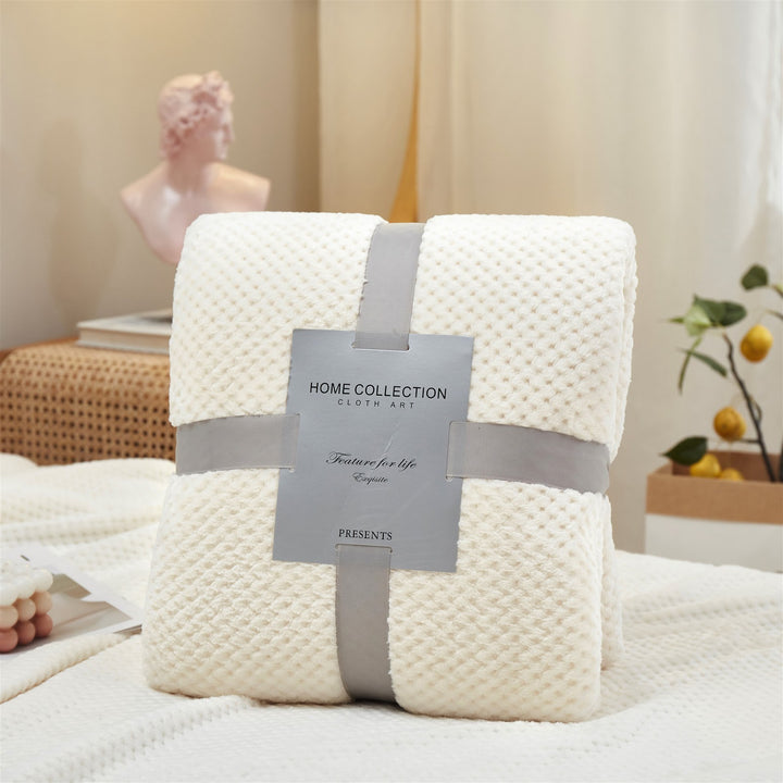 Flauschige Flanell-Decke mit Waffelstruktur