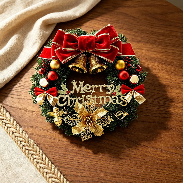 Dekorativer Weihnachtskranz mit festlichen Akzenten