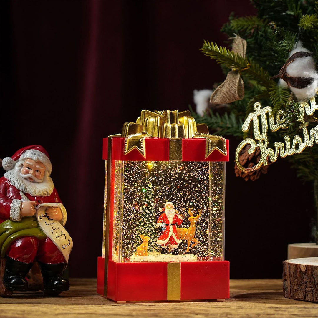 Dekorative LED-Schneekugel-Spieluhr im Geschenk-Design
