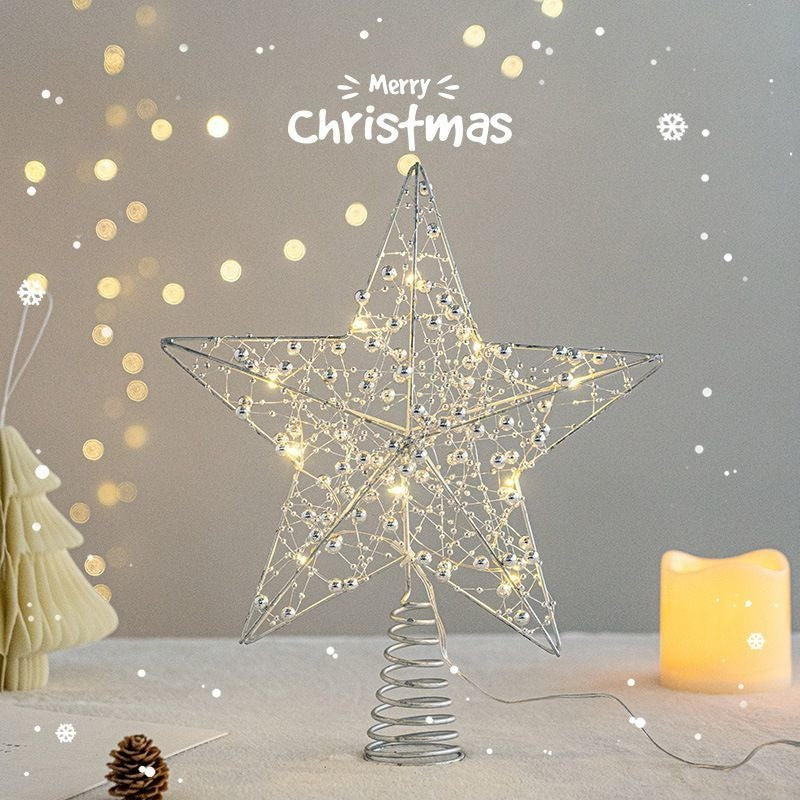 Weihnachtsbaum-Spitze Stern mit LED-Lichterkette