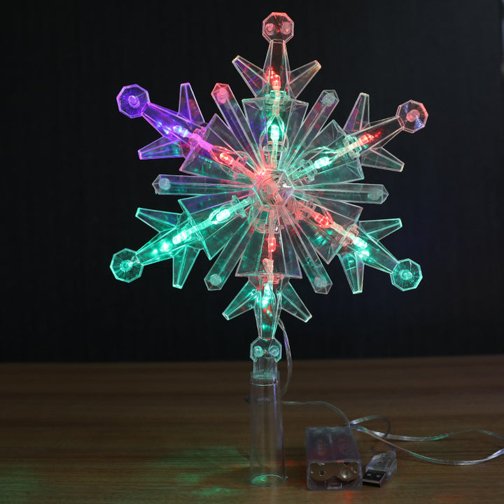 LED-Weihnachtsbaumspitze, Stern-Design, 20 cm