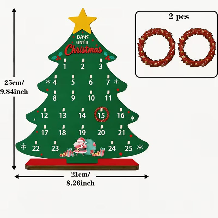 Weihnachts-Countdown-Kalender aus Holz, verschiedene Motive