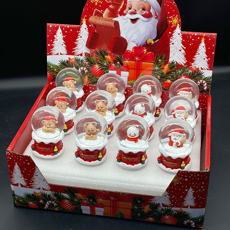 Weihnachtliche Schneekugel-Geschenkset mit Beleuchtung