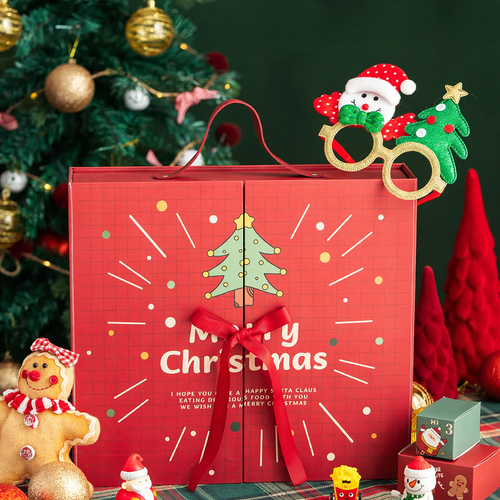 Weihnachts-Adventskalender-Geschenkbox, 24 Fächer, Stoff