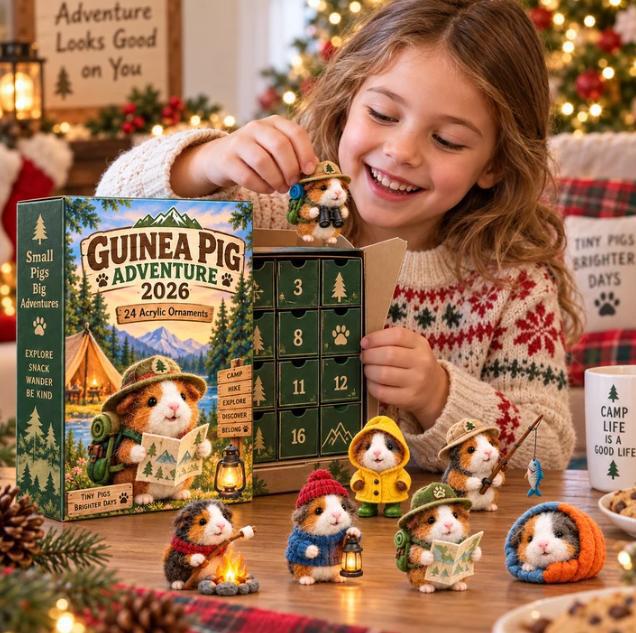 Meerschweinchen Adventskalender mit Acryl-Anhängern