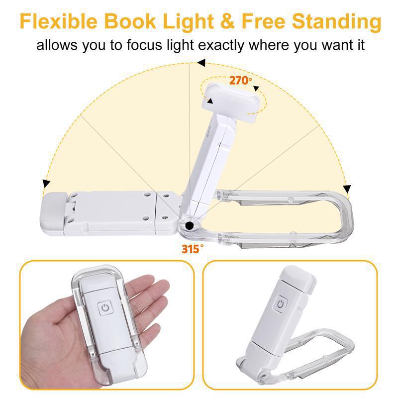 Mini-LED-Klemmleuchte, faltbar, USB-aufladbar