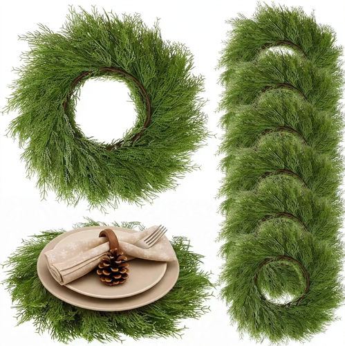 Weihnachtskranz mit künstlichen Tannennadeln, amerikanischer Stil