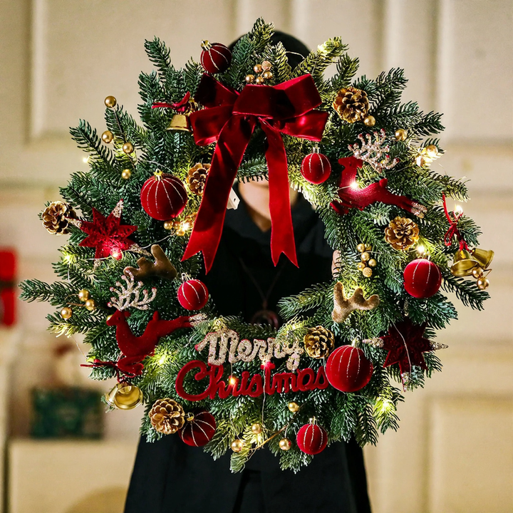 Weihnachtskranz für Tür und Fenster, PVC, 40 cm oder 50 cm