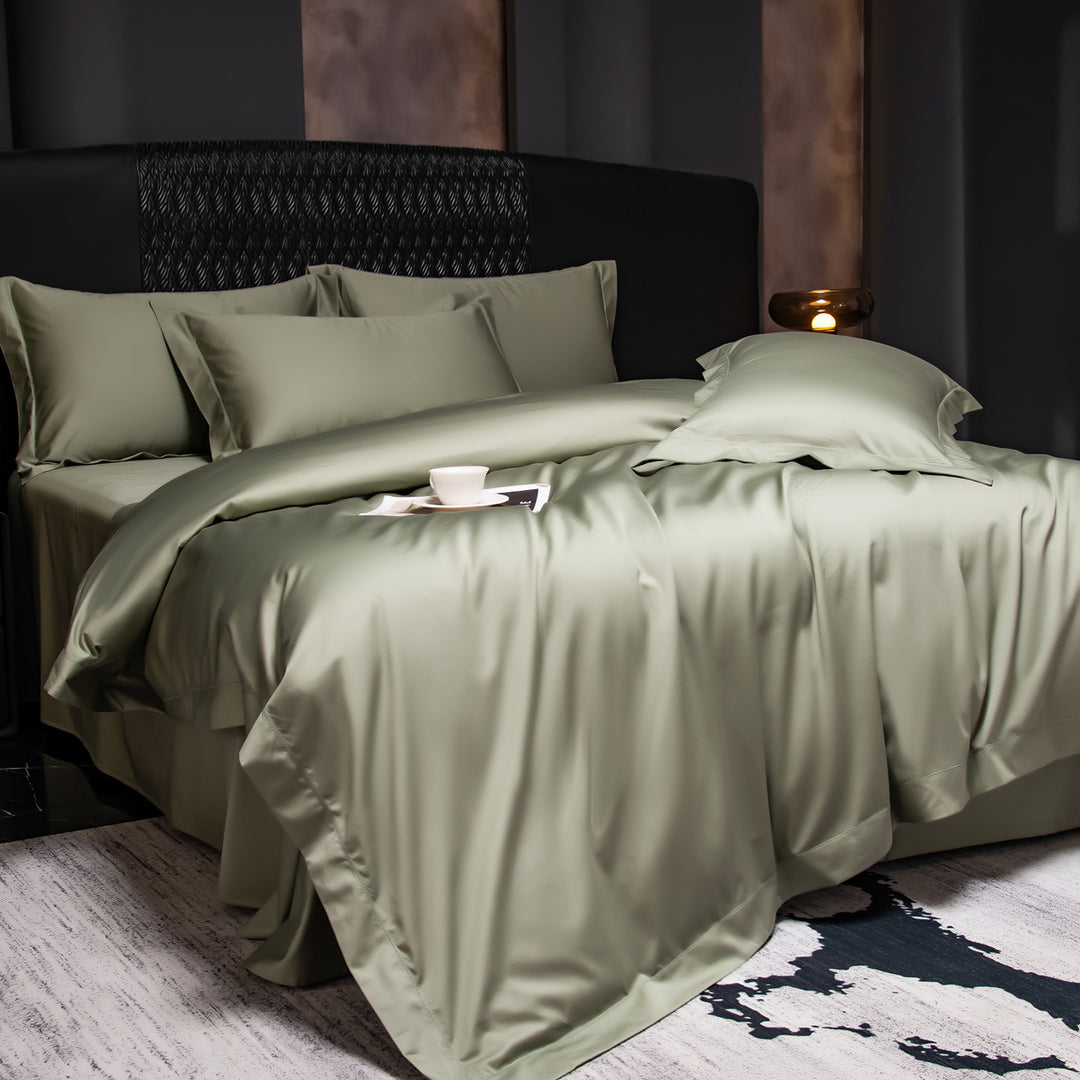 4-teiliges Bettwäsche-Set, Langstapel-Baumwolle, Satin-Finish