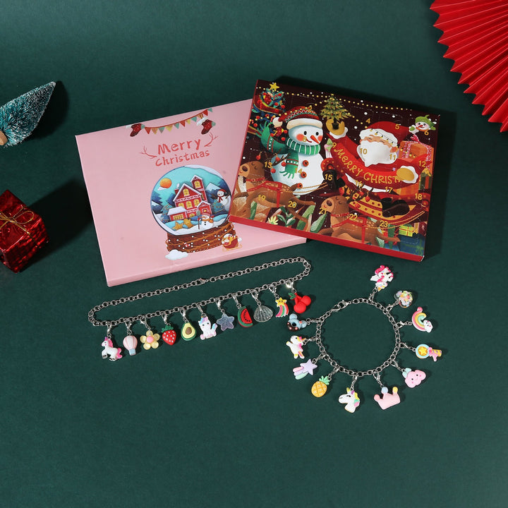 Weihnachts-Adventskalender mit Schmuck-Bastelset für Kinder