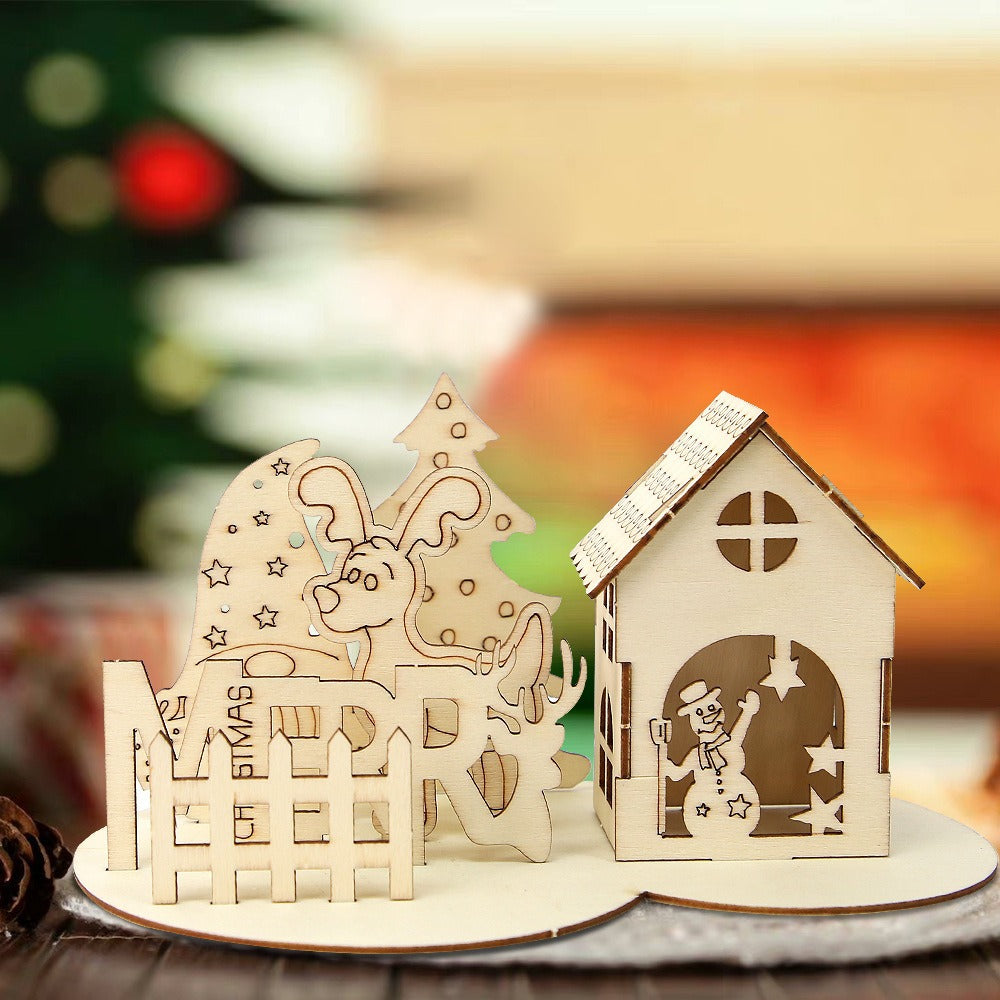 DIY-Weihnachtshaus-Bausatz, Holz, verschiedene Motive