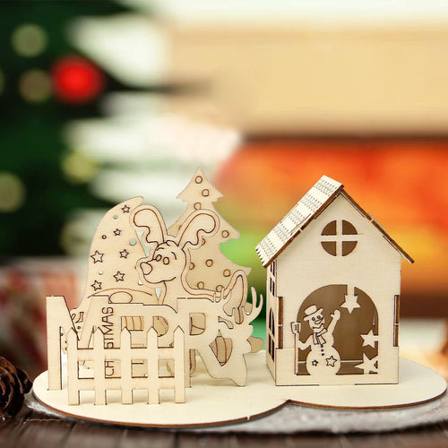 DIY-Weihnachtshaus-Bausatz, Holz, verschiedene Motive