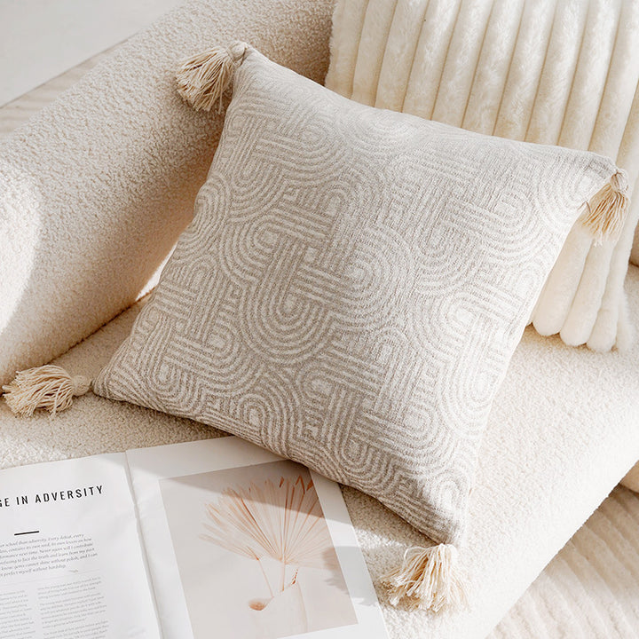 Dekokissen Jacquard, Creme und Schwarz