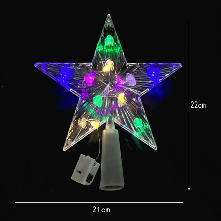 Beleuchteter Weihnachtsbaum-Spitzenstern aus Kunststoff