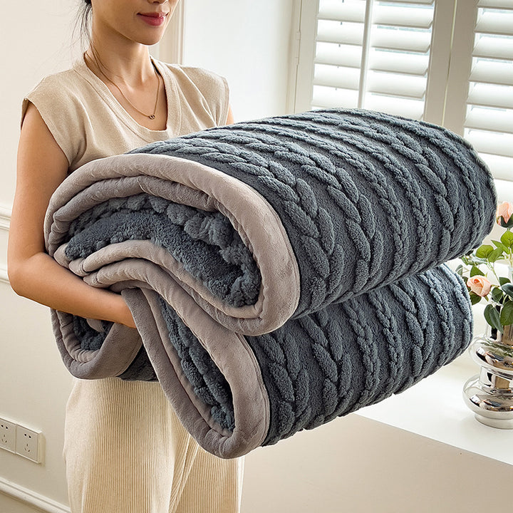 Milchfaser-Fleece Wohndecke mit Ähren-Muster, verschiedene Größen