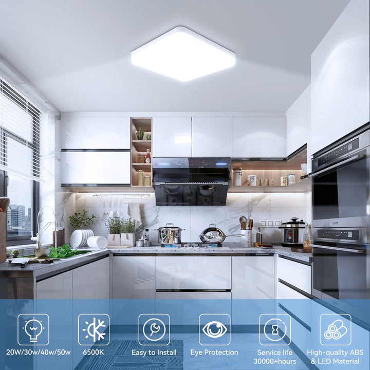 LED-Deckenleuchte, quadratisch oder rund