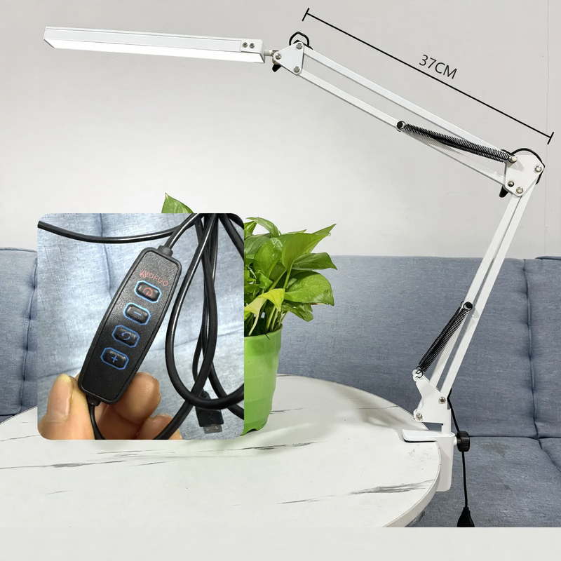 Faltbare LED-Schreibtischleuchte mit langem Arm