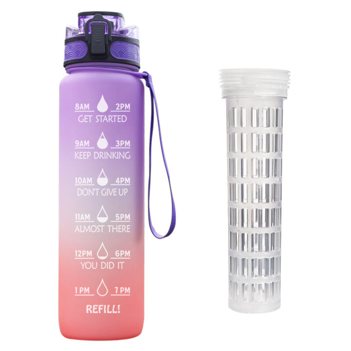 Sportflasche mit Motivationsskala, 1 L, Tritan