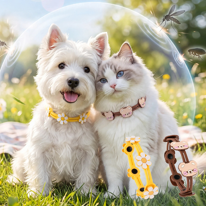 Dufthalsband für Hunde und Katzen mit Blumenmuster