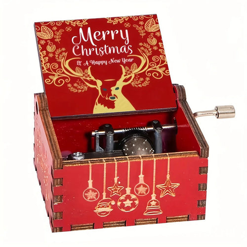 Dekorative hölzerne Spieluhr mit Weihnachtsmotiven
