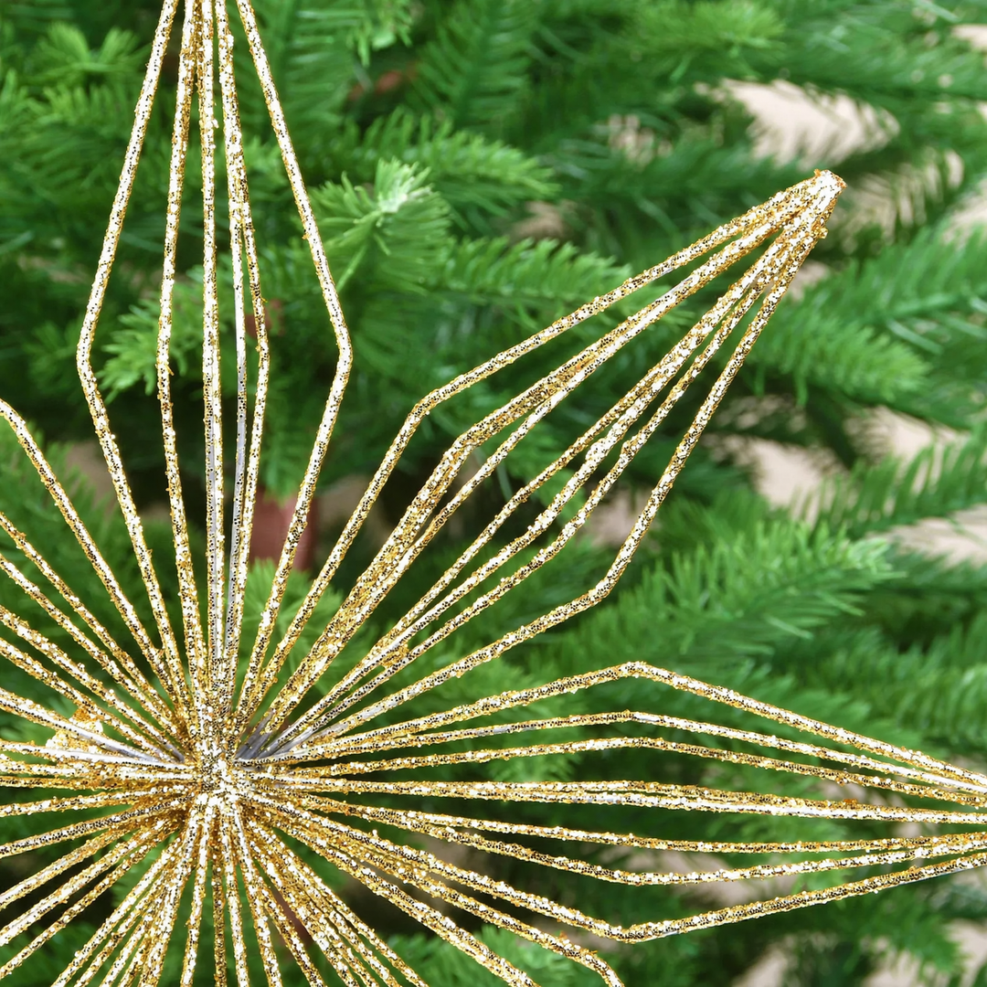 Dekorativer 38 cm Stern für die Weihnachtsbaumspitze aus Eisen