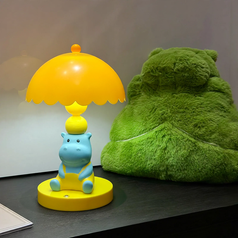 Nilpferd-Tischlampe, Kunststoff, amerikanischer Stil