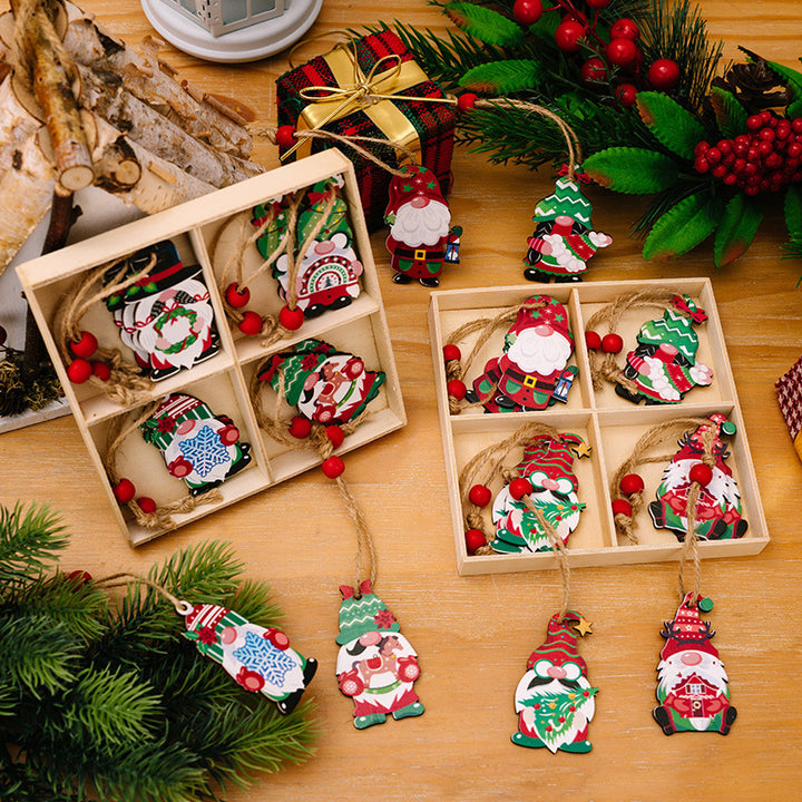 Dekorative Holz-Box mit Weihnachtsmotiven
