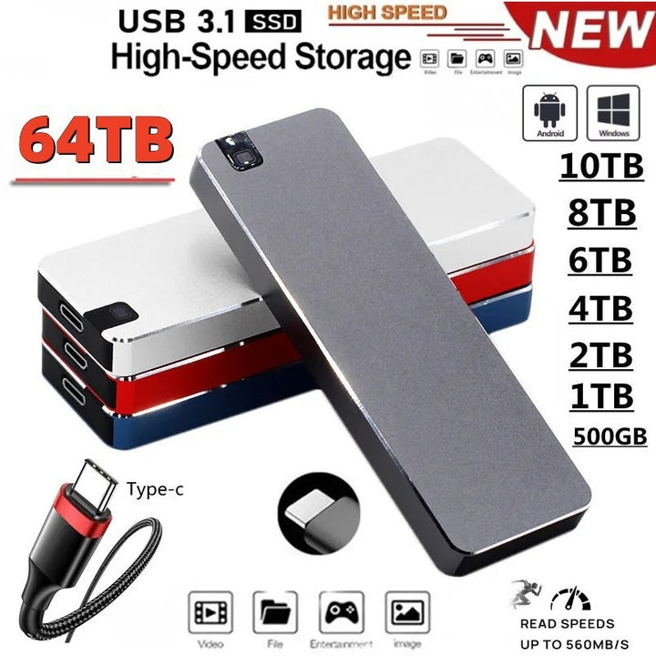 Mobile SSD, bis 128 TB, USB-C / USB 3.1