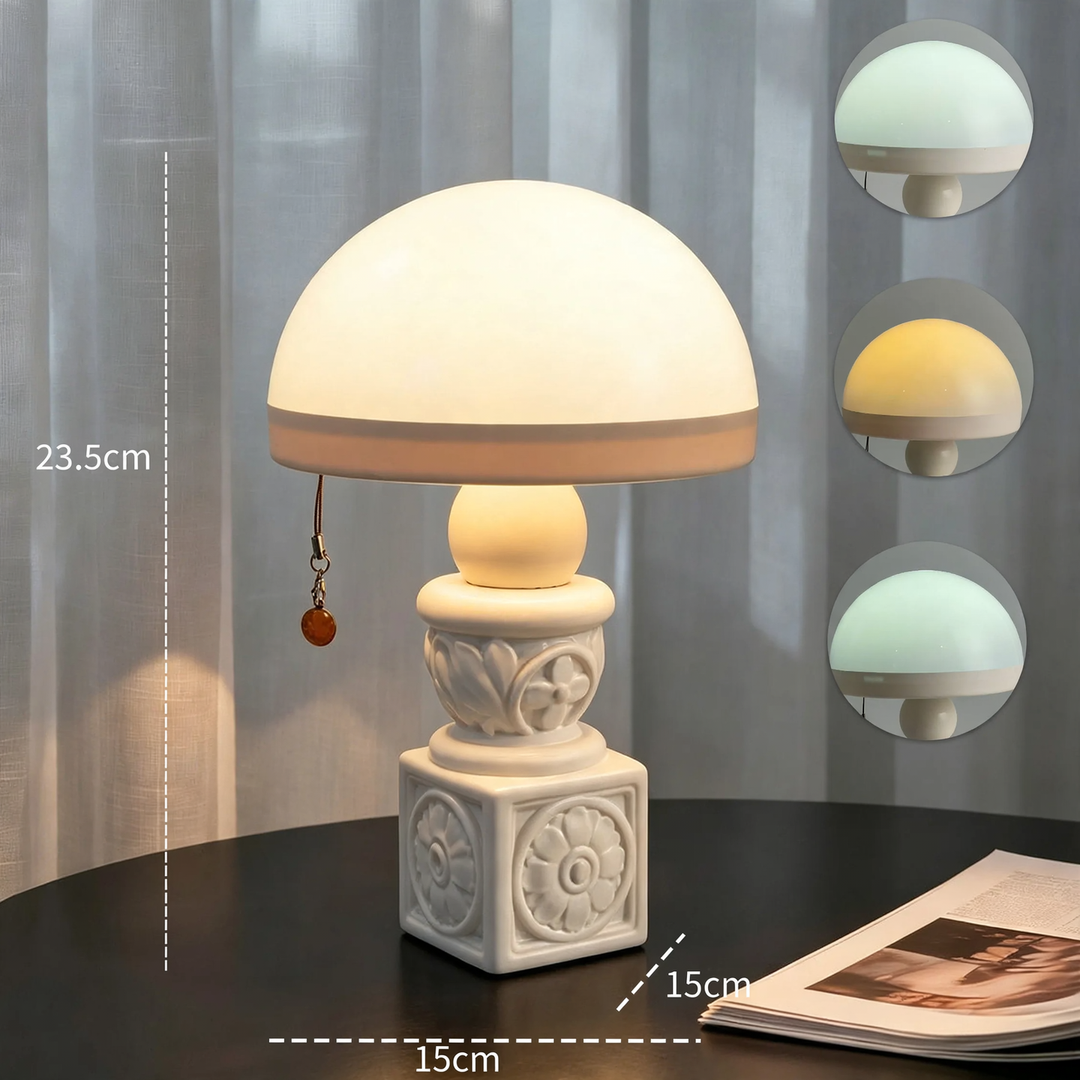 Vintage Pilzlampe mit Reliefmuster