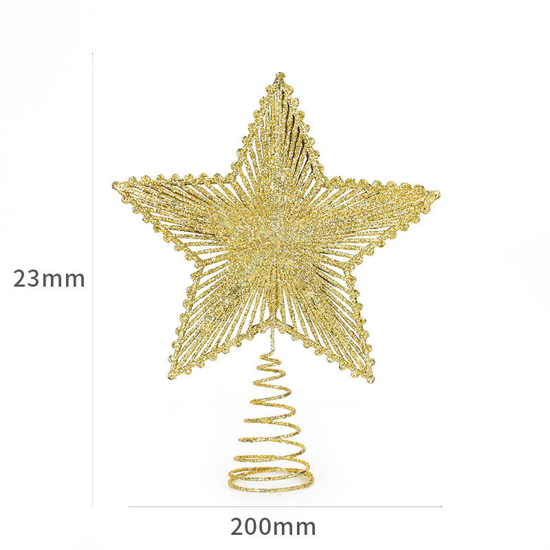 Weihnachtsbaum-Spitze Stern, Kunststoff mit Glitzer
